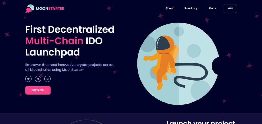 MoonStarter Crypto Launchpad For New Tokens