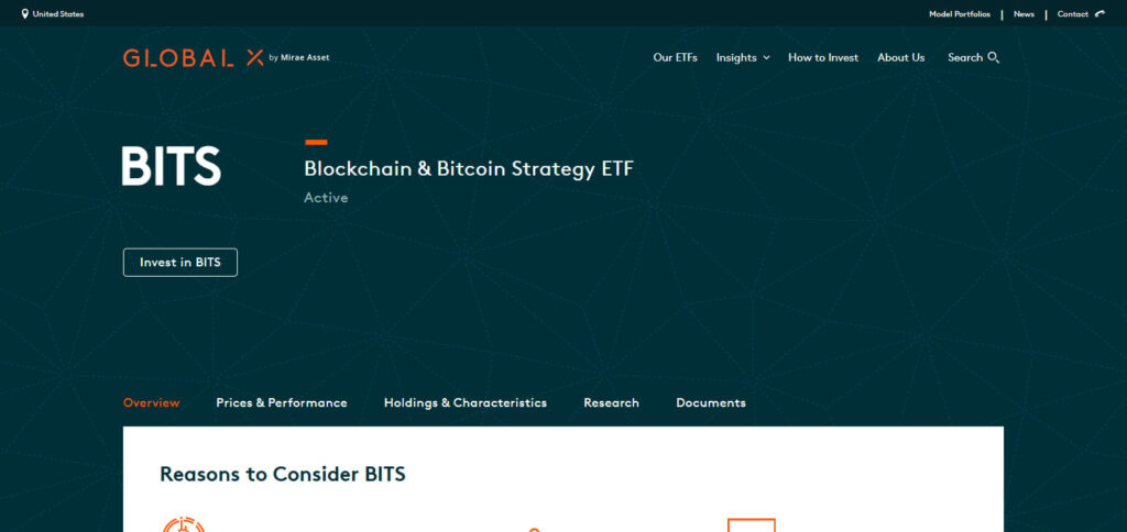 Global X Blockchain & Bitcoin Strategy ETF (BITS)
