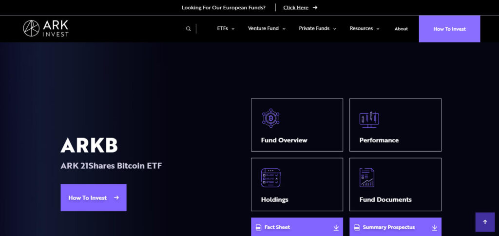 ARK 21Shares Bitcoin ETF (ARKB)