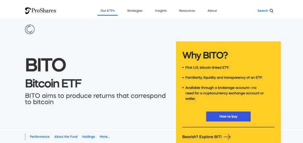 ProShares Bitcoin Strategy ETF (BITO)