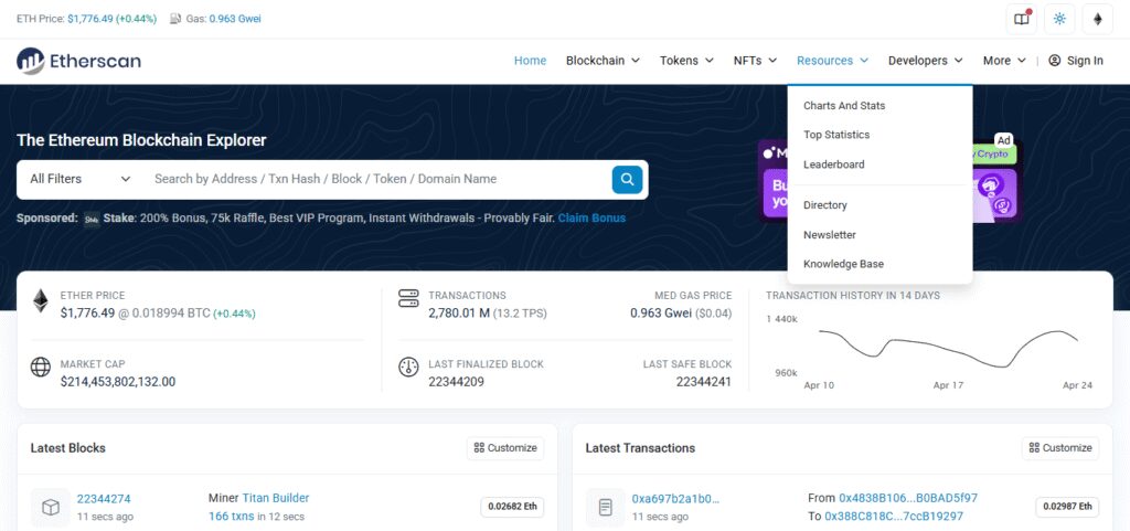 Access Etherscan