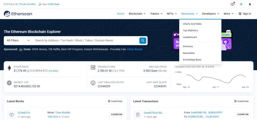 How To Track Bridging Logs On Etherscan