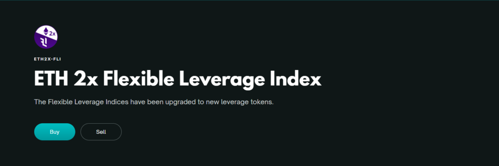 ETH 2x Flexible Leverage Index (ETH2x-FLI)