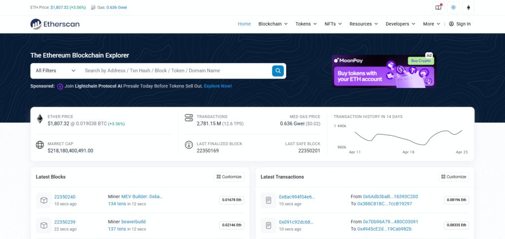 Follow Etherscan