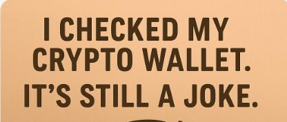 I checked my crypto wallet. It’s still a joke.