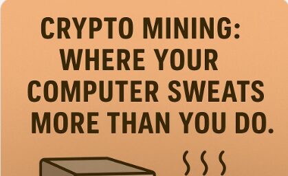 Crypto mining: where your computer sweats more than you do.