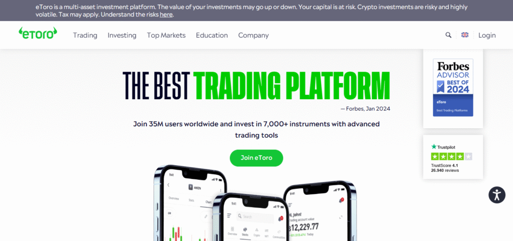 10 Best Crypto Exchange for Gas-Free Ethereum Transfers 8 eToro
