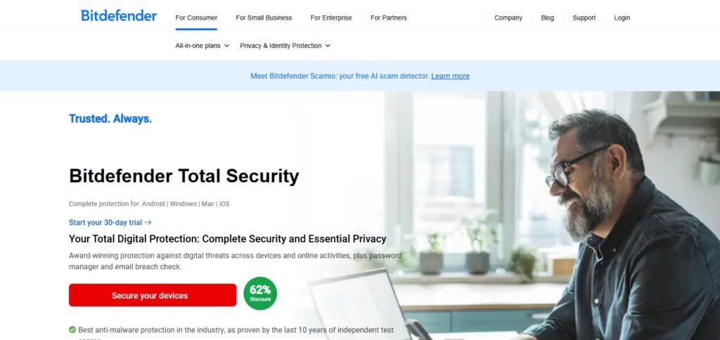 10 Best Antivirus for Crypto Security in 2025 | Protect Your Assets 2 Bitdefender Total Security