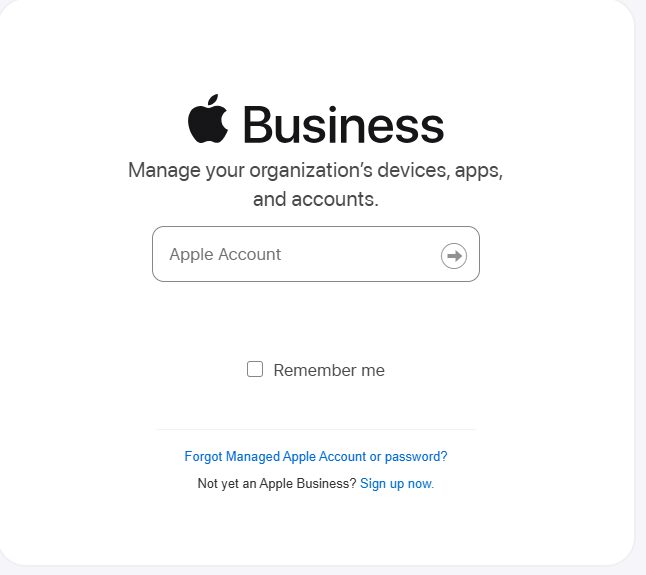 Navigate to the Apple Business Manager Page