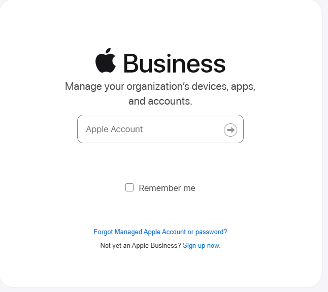 Navigate to the Apple Business Manager Page