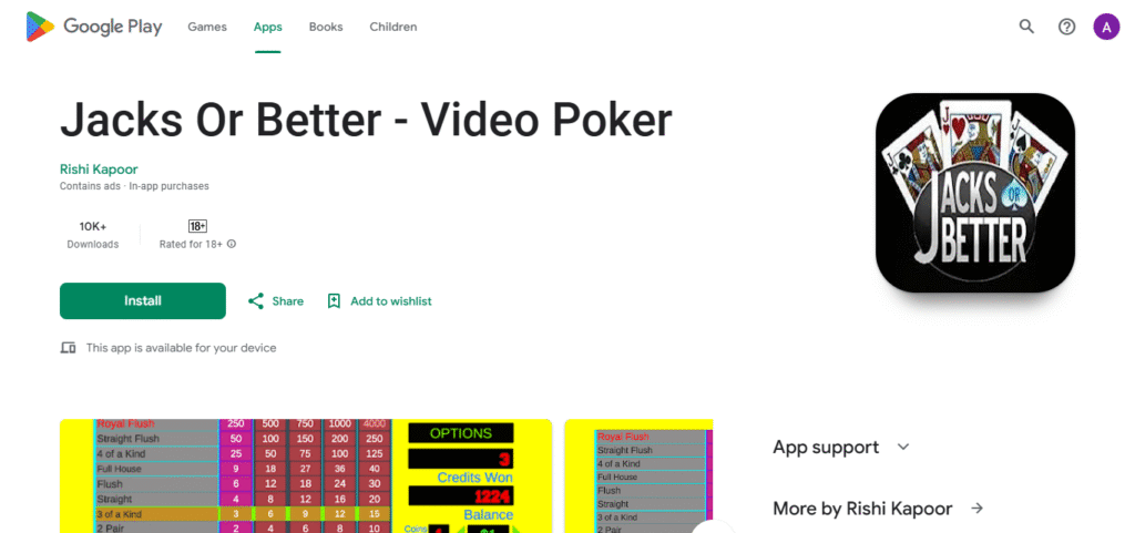 Jacks or Better (Video Poker)