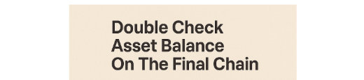 Double Check Asset Balance On The Final Chain