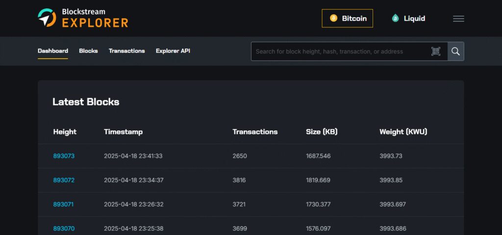 Blockstream Explorer
