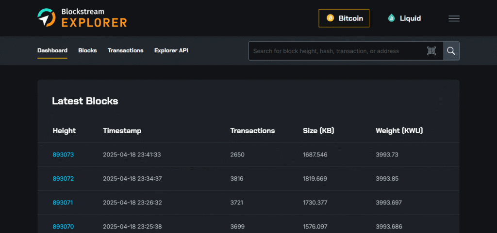 Blockstream Explorer