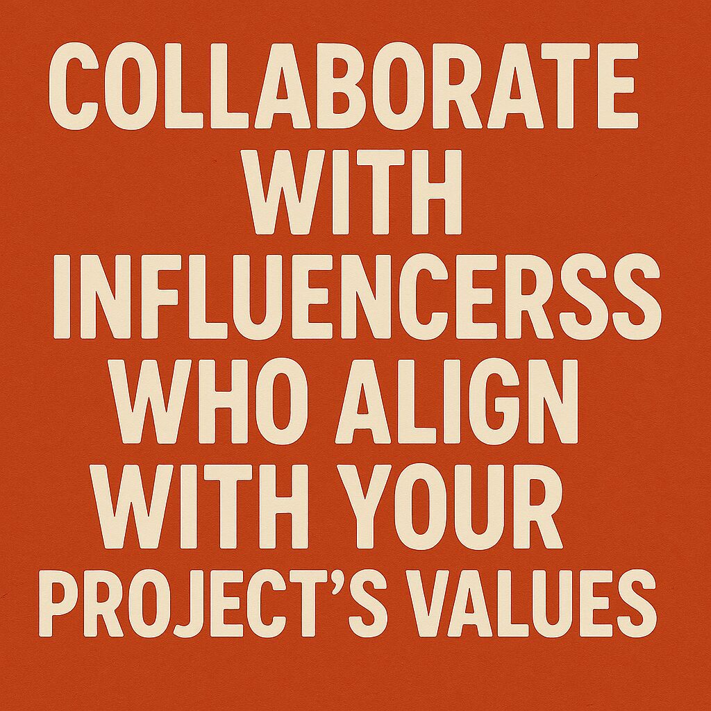 Collaborate with influencers who align with your project’s values