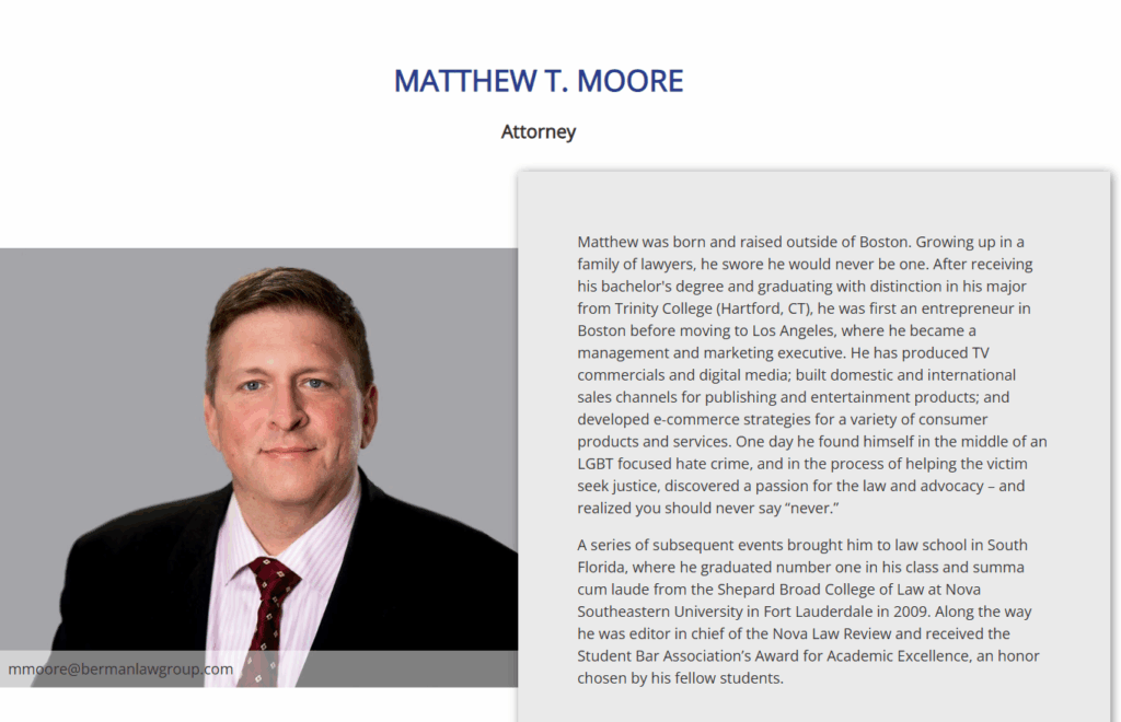 10 Best Car Accident Attorneys Berman Law Group 3 Matthew T. Moore