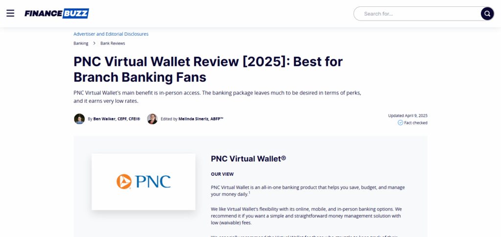 PNC Virtual Wallet With Performance Select Checking/Savings