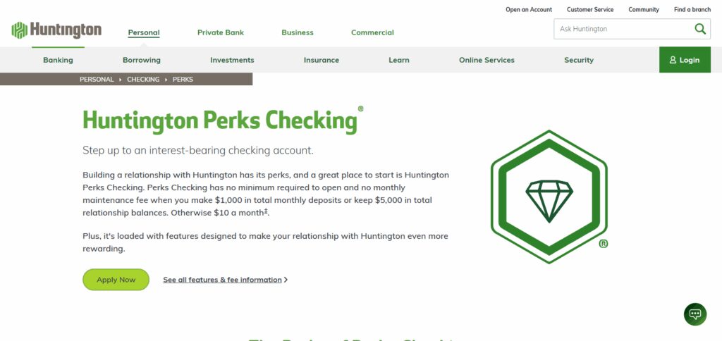 Huntington Bank Perks Checking
