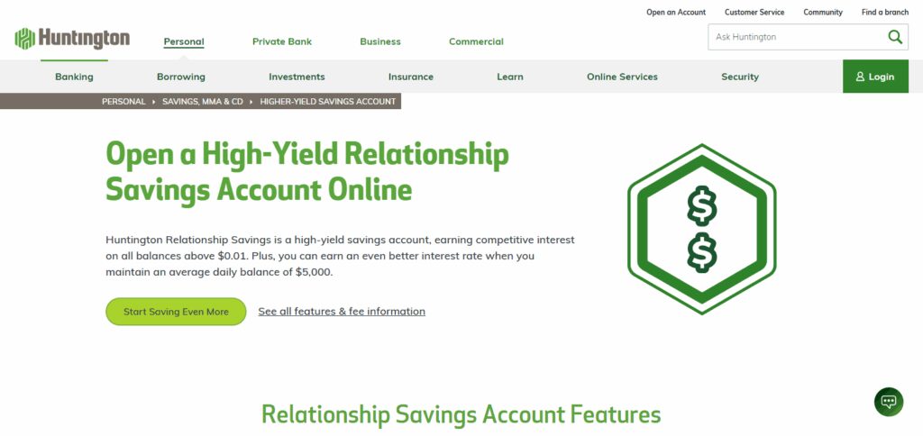 Huntington Bank Relationship Money Market Account
