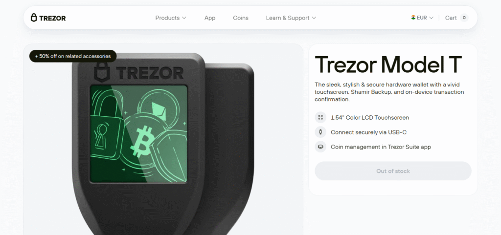 10 Multi-sig Bridging Solutions For High Net-worth Wallets 3 Trezor Model T