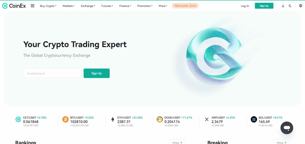 CoinEx Zoomex Crypto Exchanges Alternatives 