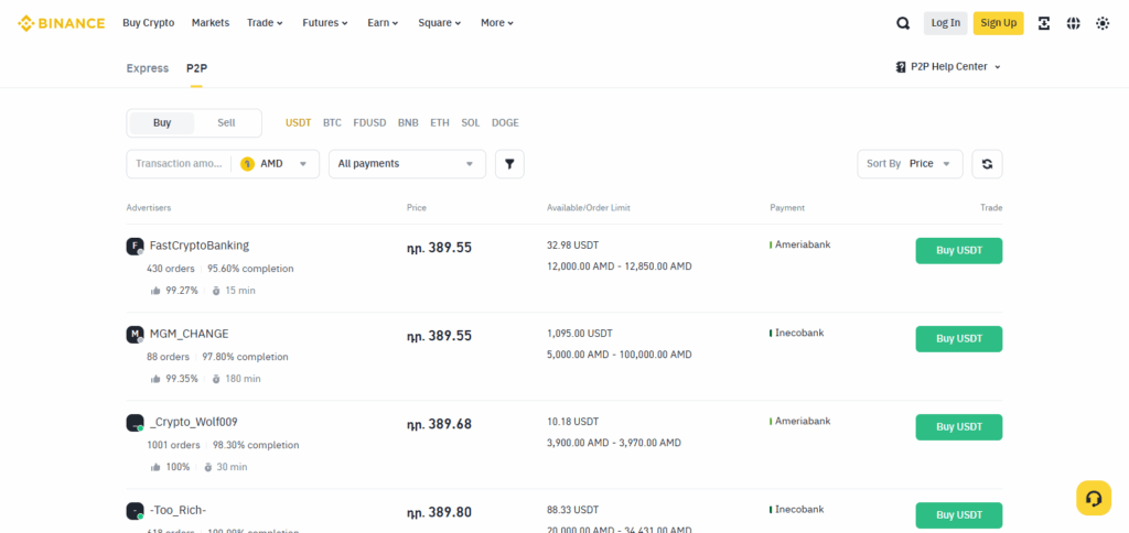 Top P2P Platforms to Trade Altcoins Securely in 2025 2 Binance P2P