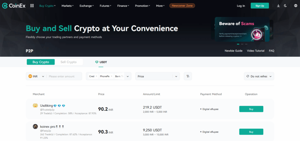 Best P2P Platforms Supporting Decentralized Crypto Trading 7 CoinEx P2P