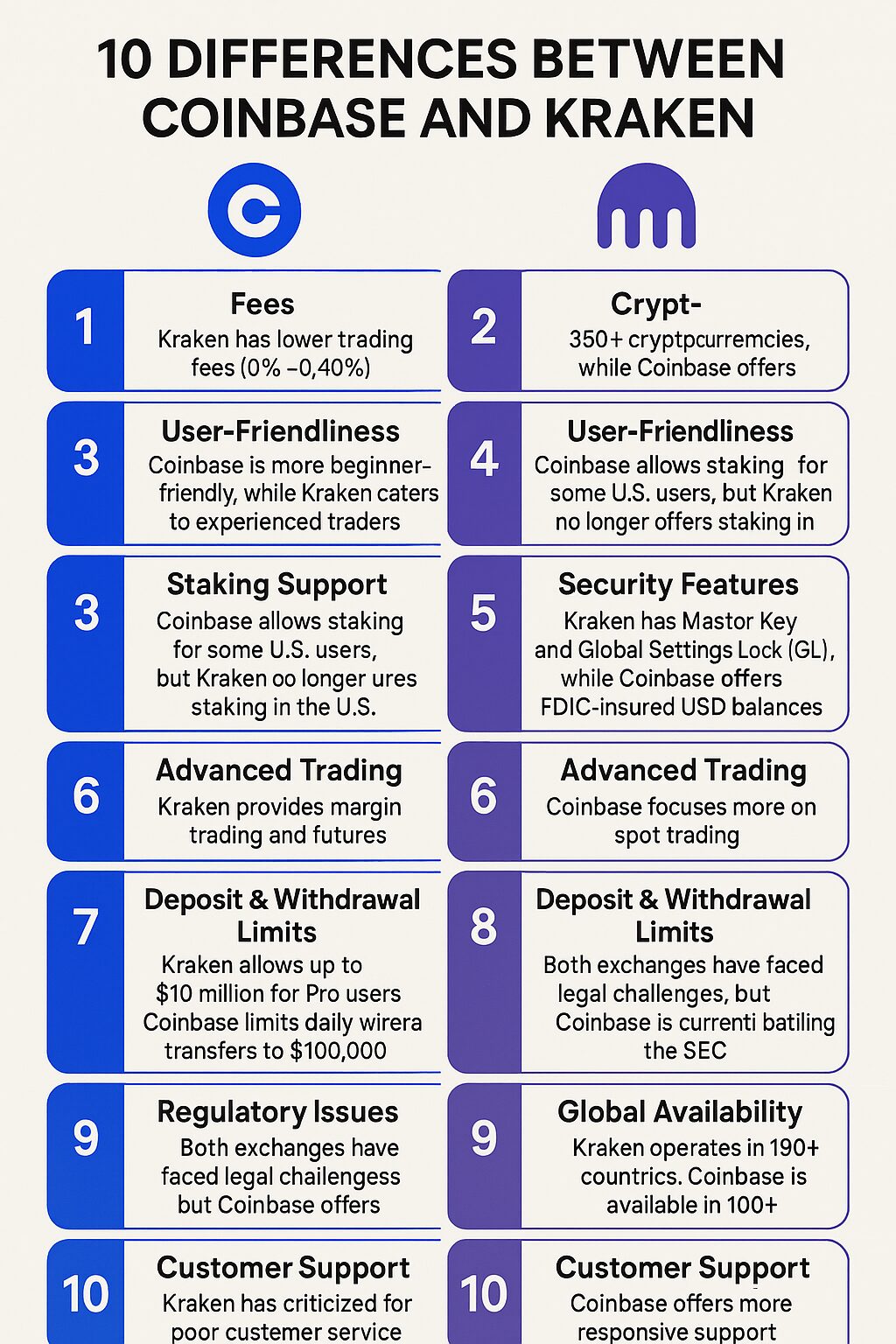 10 Differences Between Coinbase And Kraken