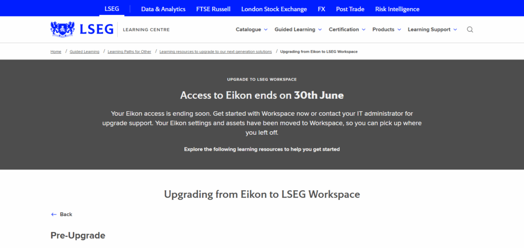 Refinitiv Eikon (now LSEG Workspace)