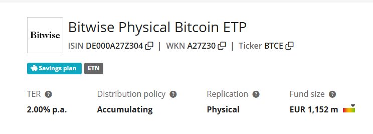 10 Best Crypto ETFs in Europe for Secure & Regulated Investment 4 Bitwise Physical Bitcoin (DE000A27Z304)