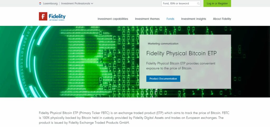 10 Best Crypto ETFs in Europe for Secure & Regulated Investment 10 Fidelity Physical Bitcoin ETP (XS2434891219)