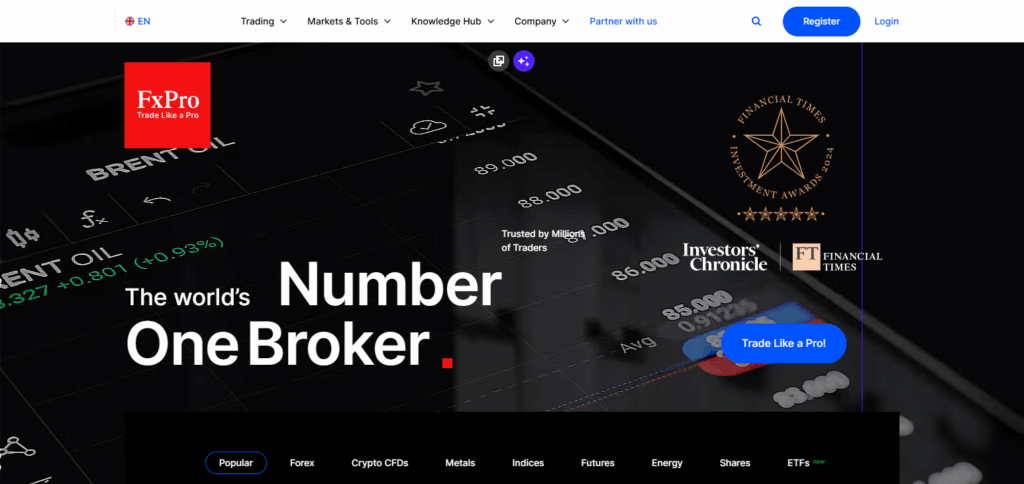 10 Best NDD Forex Brokers in 2025 | Top No Dealing Desk Brokers Reviewed 11 FxPro