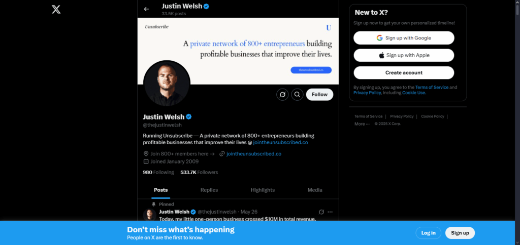 9 Best Twitter Threads For Marketing to Boost Your Growth in 2025 2 @thejustinwelsh