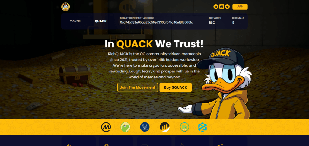 9 Best BNB Meme Coins to Buy for 2025 – Top Binance Smart Chain Tokens 4 RichQUACK ($QUACK)