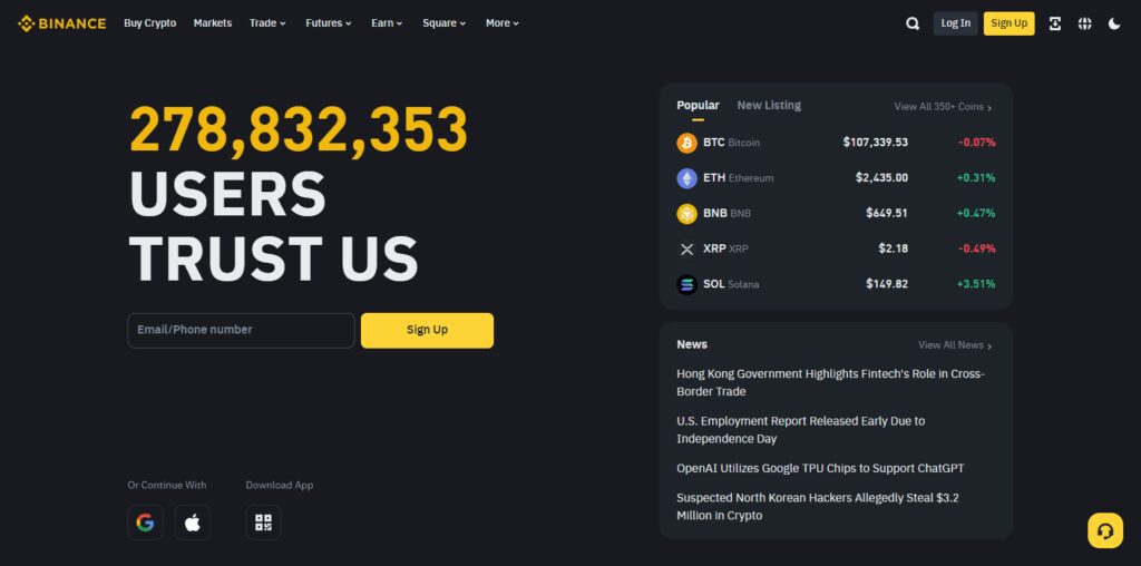 Step 1: Log in to Your Binance Account