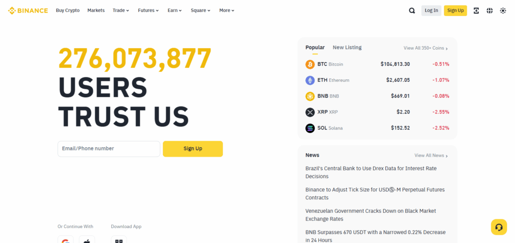 10 Best Crypto Exchanges for Swing Trading with Low Fees & Minimal KYC 3 Binance