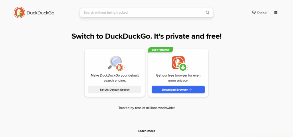 10 Best Google Search Engine Alternatives 2 DuckDuckGo