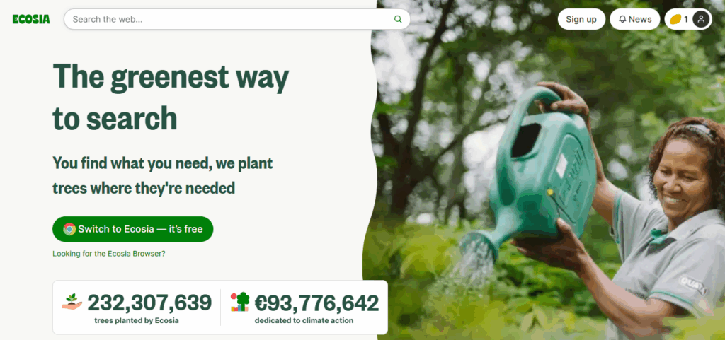 10 Best Google Search Engine Alternatives 4 Ecosia