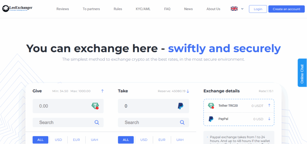 9 Best Exchanges For Tether TRC20 (USDT) To PayPal USD – Fast & Secure Transfers 5 LeoExchanger