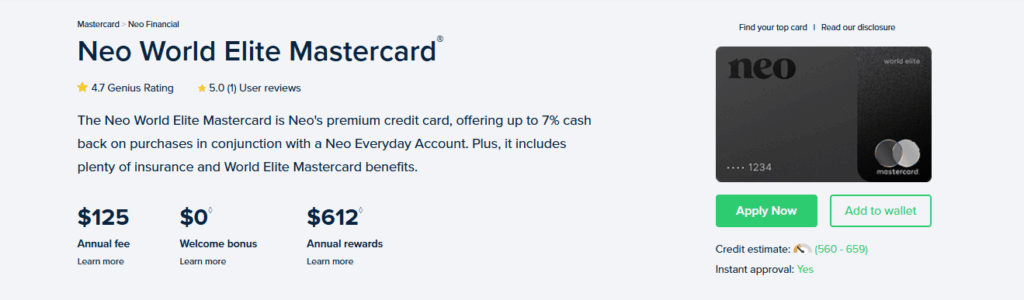 10 Best Credit Cards in Canada for 2025 – Top Picks Compared 7 Neo World Elite Maestro Card