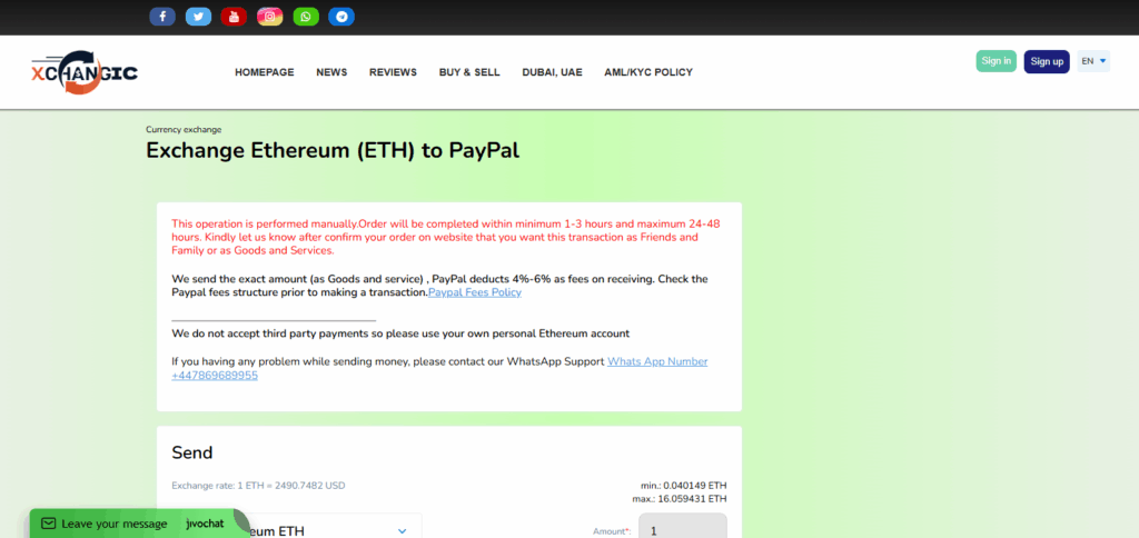 10 Exchanges For Ethereum (ETH) to PayPal USD 6 XChangic