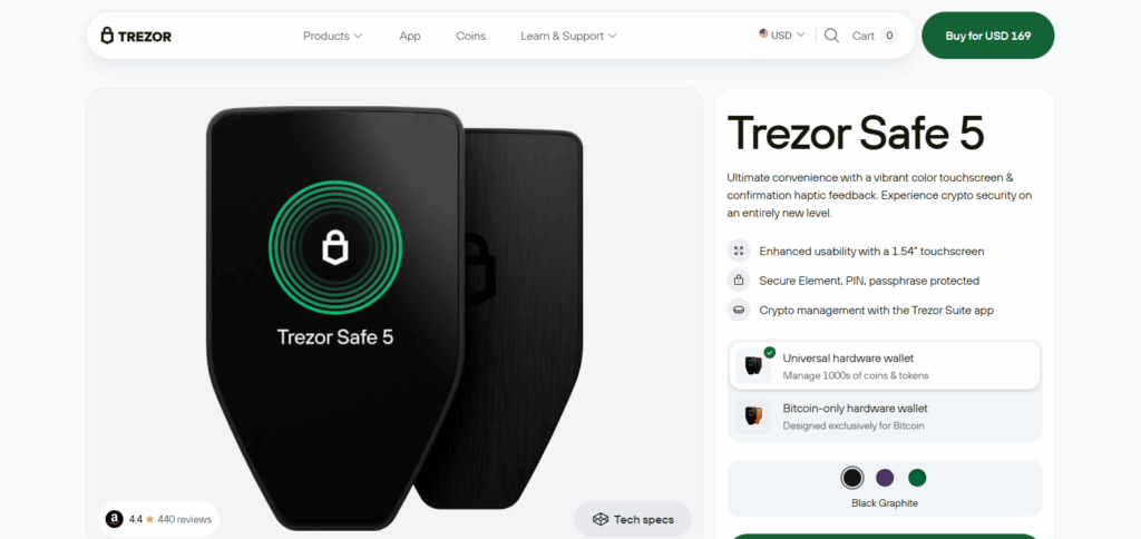 10 Latest Crypto Hardware Wallets for Secure Storage 5 Trezor Safe 5