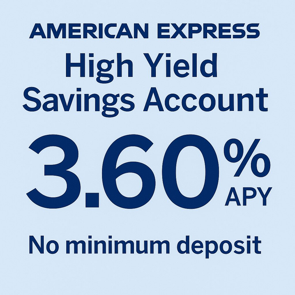 American Express® High Yield Savings Account - 3.60% APY, no minimum deposit