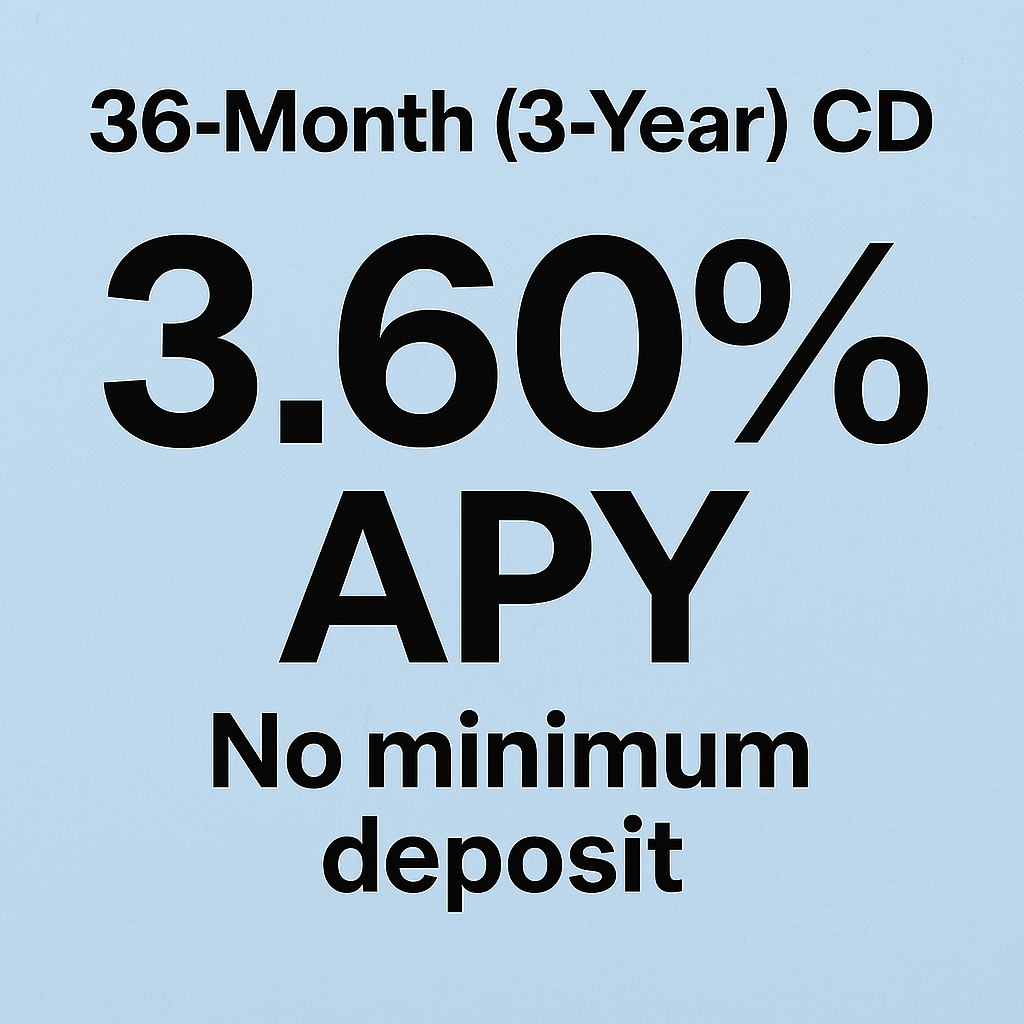 10 American Express High Yield Savings – Features & Benefits 9 36-Month (3-Year) CD – 3.60% APY, no minimum deposit