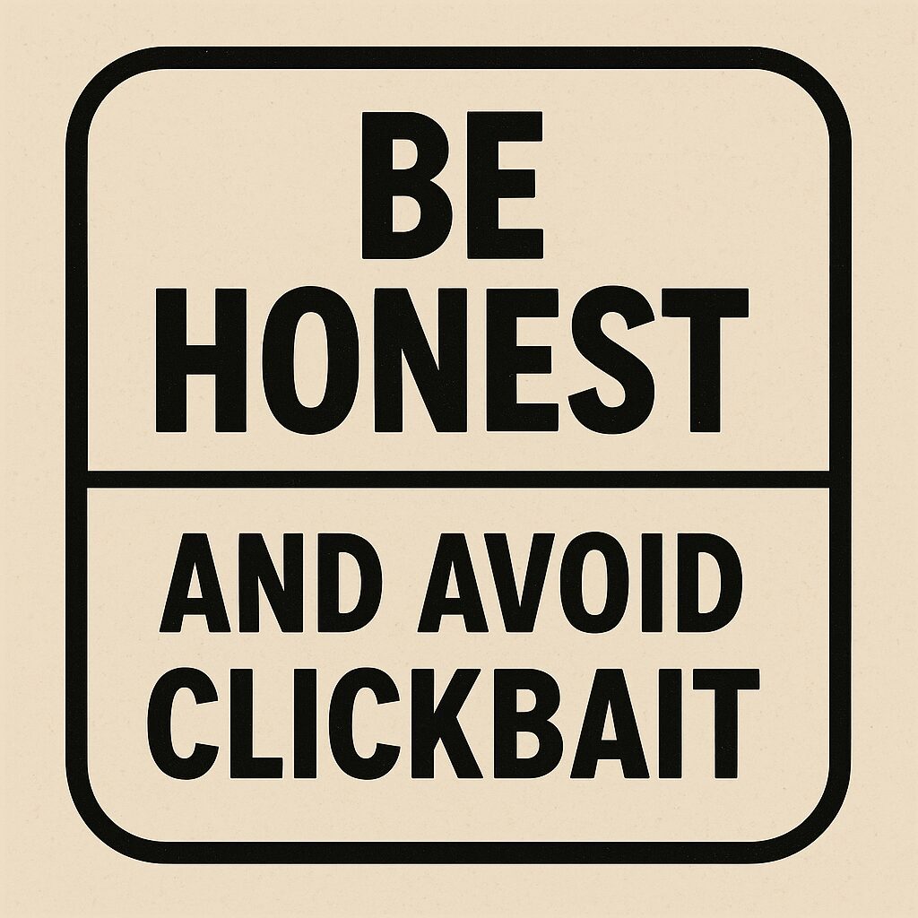 Be Honest and Avoid Clickbait