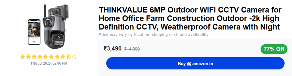 8 Best House CCTV Cameras for Home Security in 2025 7 THINKVALUE 6MP Outdoor Wi-Fi Camera