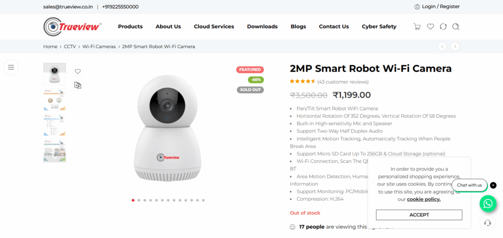 8 Best House CCTV Cameras for Home Security in 2025 5 Trueview 2MP Smart Wi-Fi Camera