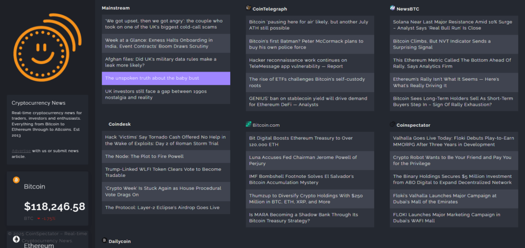 9 Best AI-Based Crypto News Platforms for Real-Time Insights 5 CoinSpectator