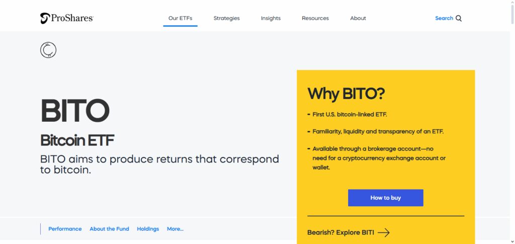 ProShares Bitcoin Strategy ETF (BITO)