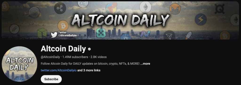 10 Biggest YouTube Crypto Influencers & Channels To Follow 11 Altcoin Daily